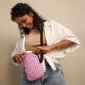 Pink Palaka Crossbody Bag