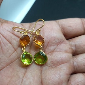 Multi Color Gemstones Earrings, Daily Wear Earrings, Gold Plated Earrings, Party Wear Earrings