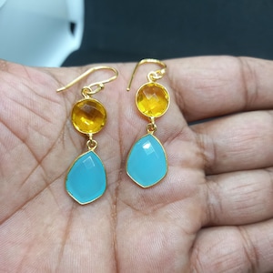 Multi Color Gemstones Earrings, Daily Wear Earrings, Gold Plated Earrings, Party Wear Earrings