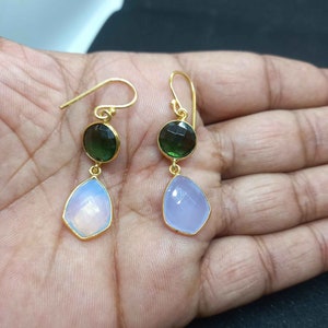 Multi Color Gemstones Earrings, Daily Wear Earrings, Gold Plated Earrings, Party Wear Earrings