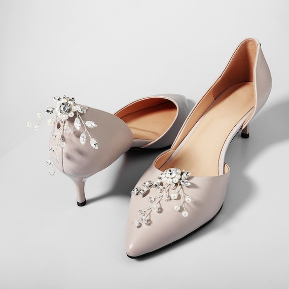 Pair of Pearl Rhinestone Crystal Bridal Wedding Shoe Clip | Etsy