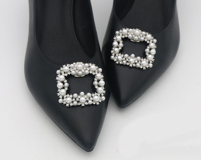 Bridal Shoe Clips Wedding Shoe Clips Rhinestone and Pearl - Etsy