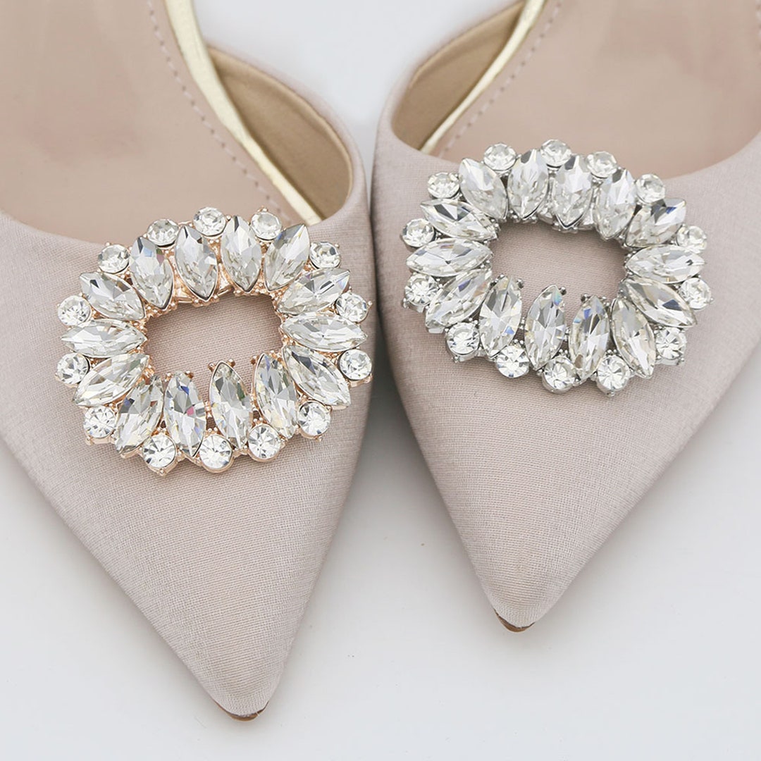 Rhinestone Oval Shoe Clips Bridal Shoe Clips Wedding Shoe - Etsy