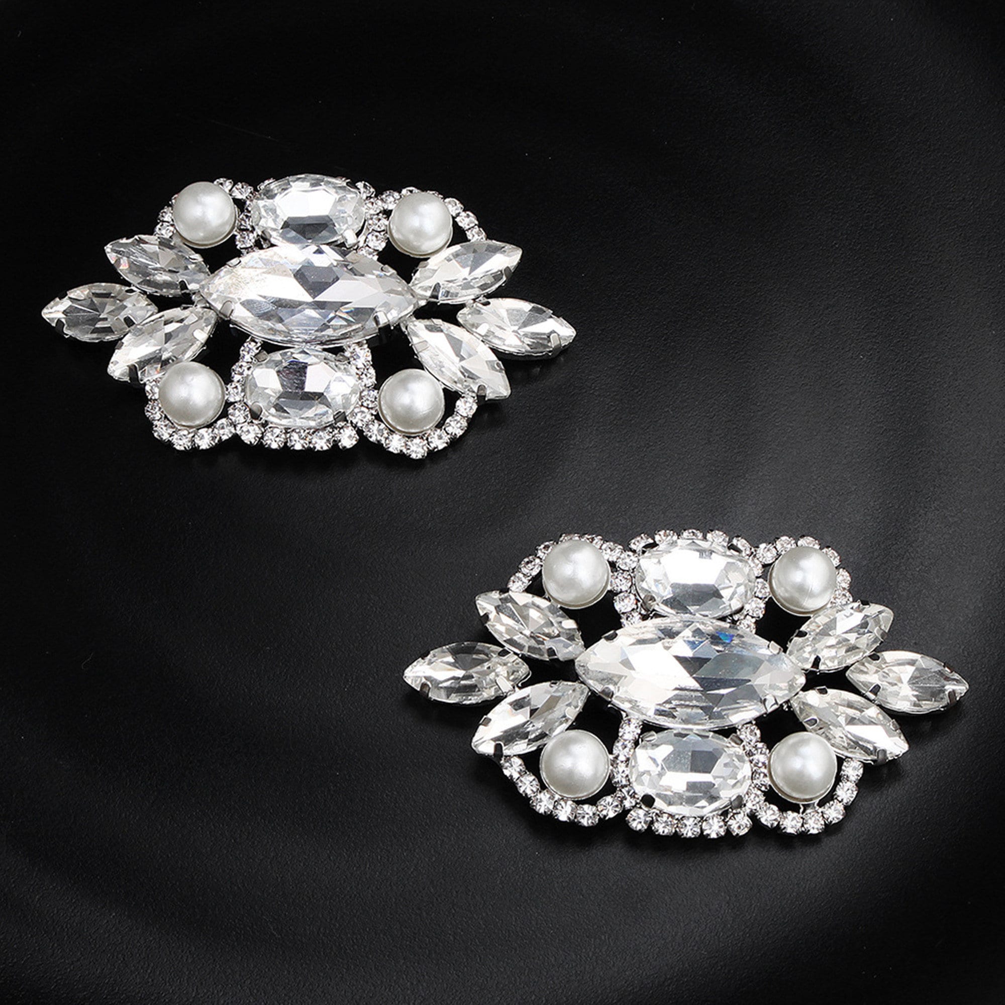 Bridal Shoe Clips Pearl Crystal Rhinestone Shoe Clips Wedding Etsy