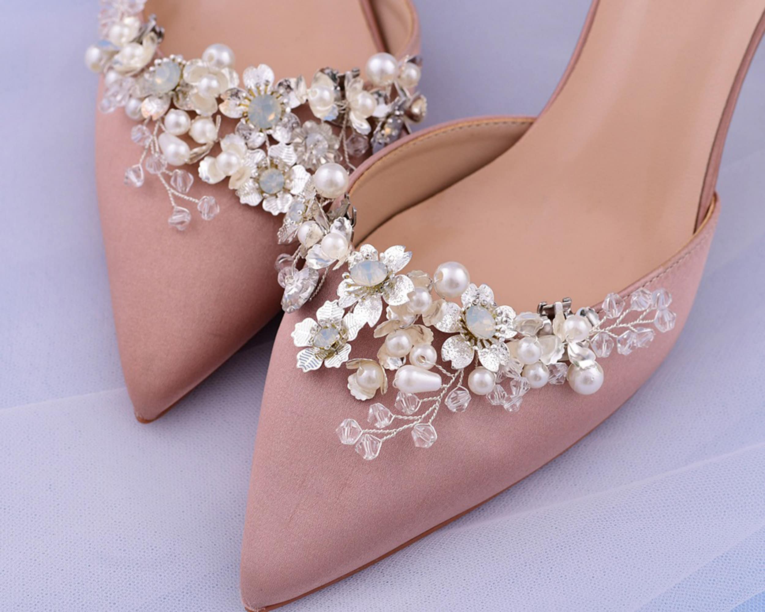Bridal Shoe Buckles Crystal Rhinestones Shoes Accessories Bow Shoe