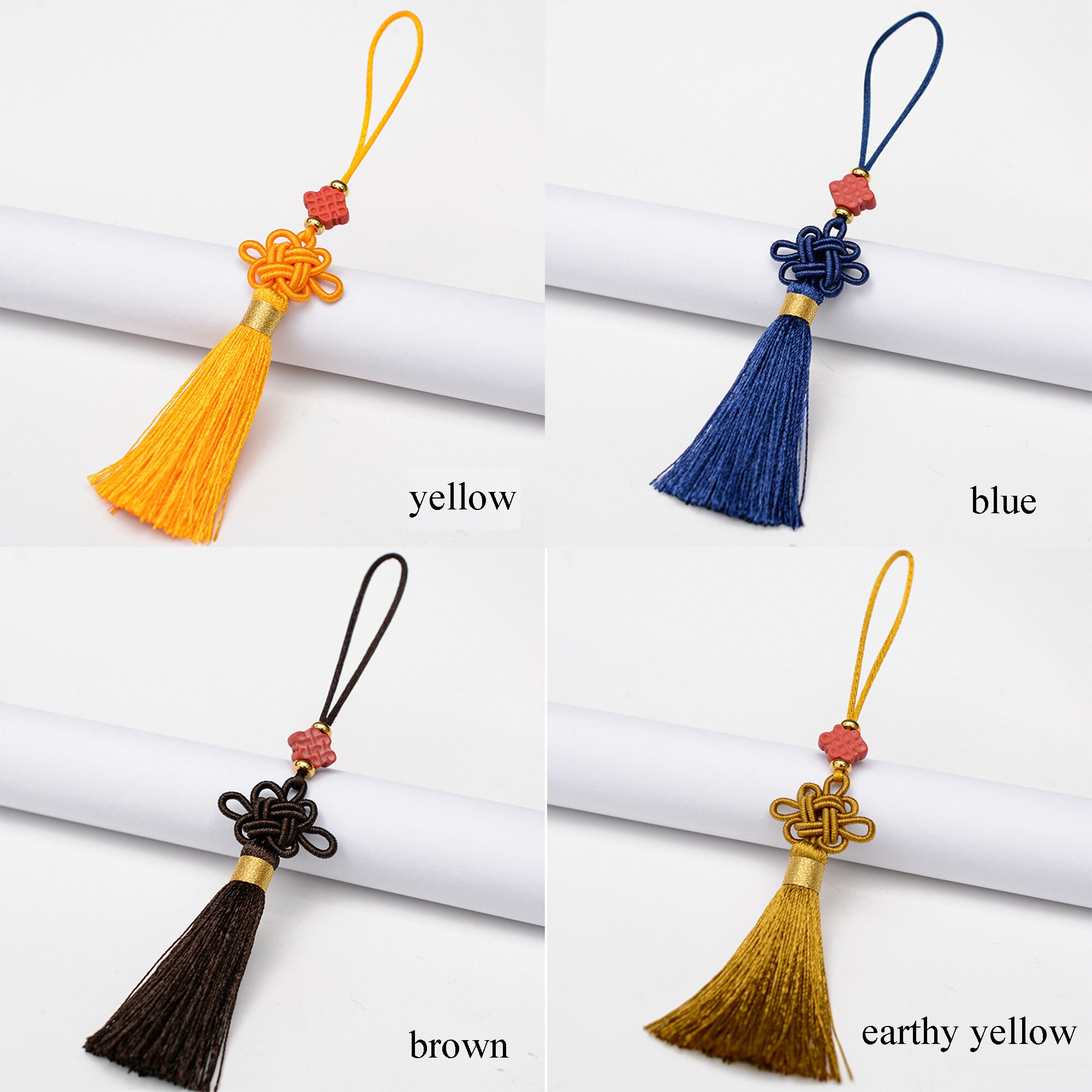 Small Chinese Knot Tassel Cinnabar Chinese Knot Charm Chinese Etsy