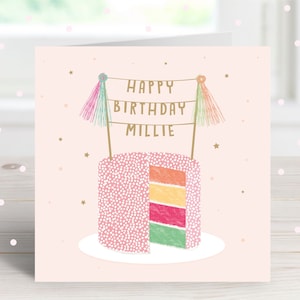 Carte de gâteau d'anniversaire personnalisée