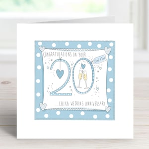Tarjeta de aniversario de bodas número 20 personalizada y hecha a mano en China