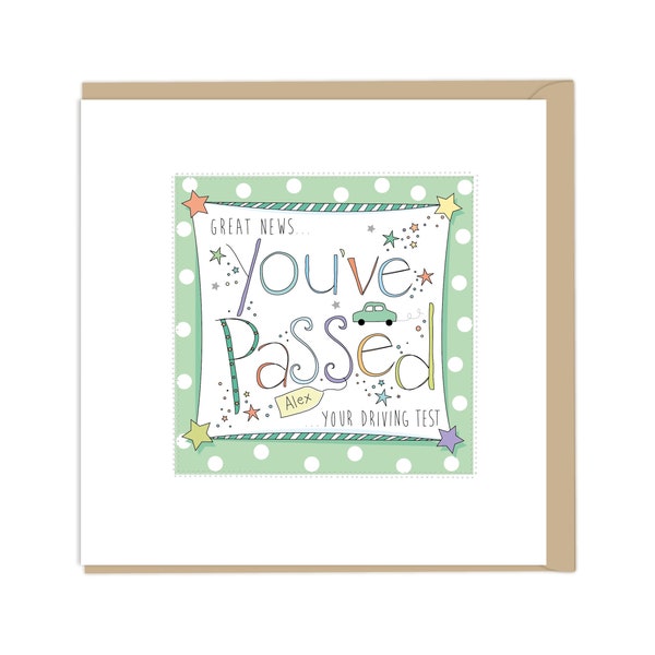 Personalised, "You've Passed"  Your Driving Test Card