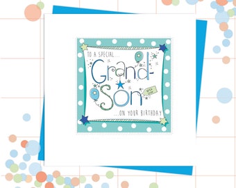 Personalised Grandson Birthday Card (can have an age)