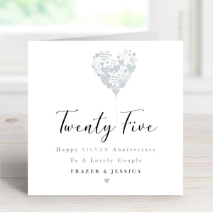 Tarjeta personalizada para el 25.º aniversario de bodas de plata