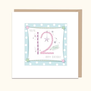Carte d'anniversaire personnalisée pour fille de 12 ans