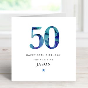 50. Geburtstag personalisierte Karte