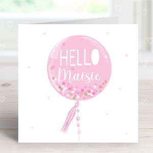 Personalisierte Baby Girl Ballon Karte