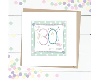 Personalised 30th Handmade Birthday Card