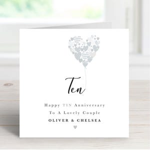 Hojalata personalizada para el décimo aniversario de bodas