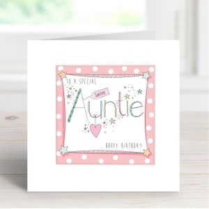 Personalisierte, handgemachte Tante Geburtstagskarte