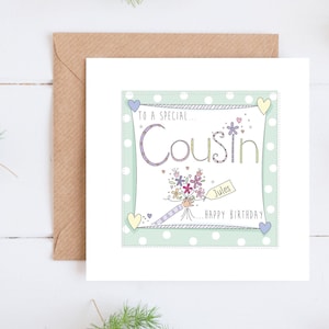 Cousin, carte d'anniversaire personnalisée faite main