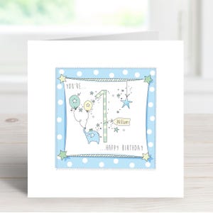 Carte d'anniversaire personnalisée faite main pour l'âge de 1 an