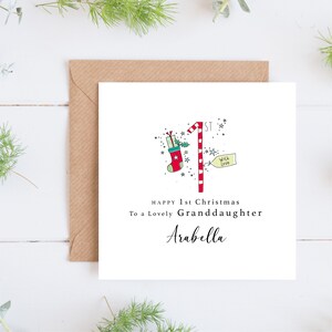 Handgefertigte 1. Weihnachtskarte für Sohn, Tochter, Bruder, Schwester, Neffe, Nichte, Enkel, Enkelin, Patenkind, Patenkind etc