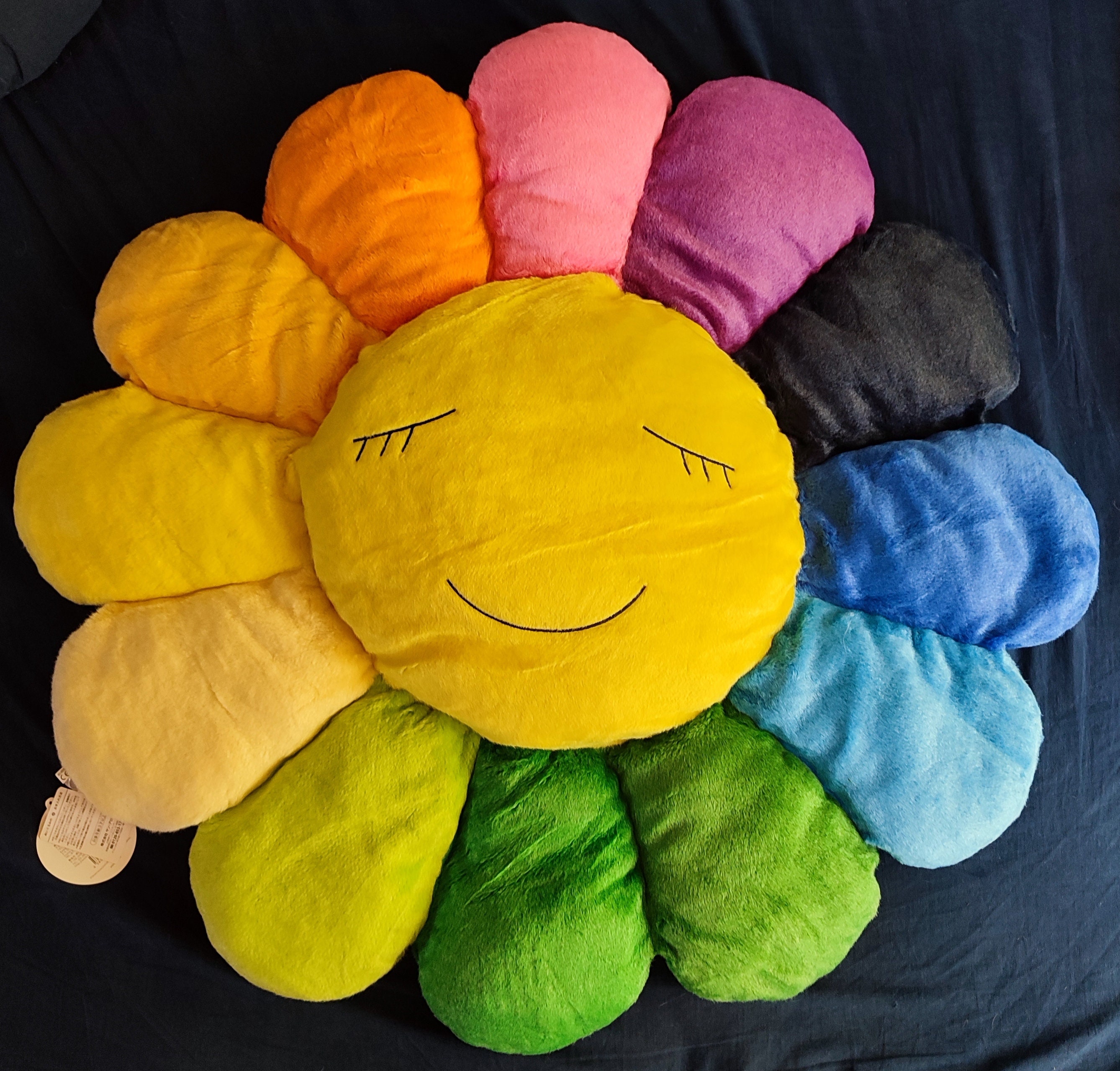 Sunflower Cushion Pillow Plush Rainbow Flower Japan Takashi Murakami Home  Decor