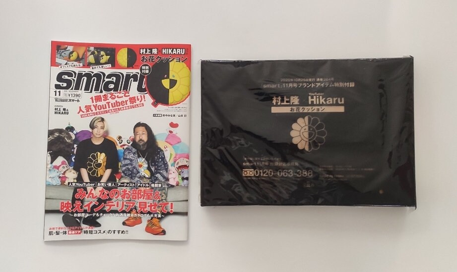 10冊Set smart 11月号 村上隆×HIKARU お花クッション付き