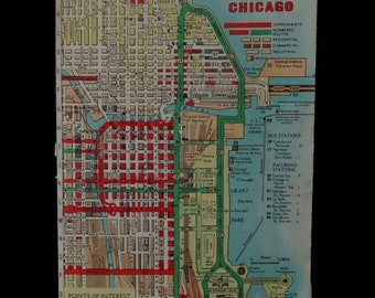 Vintage map of Chicago