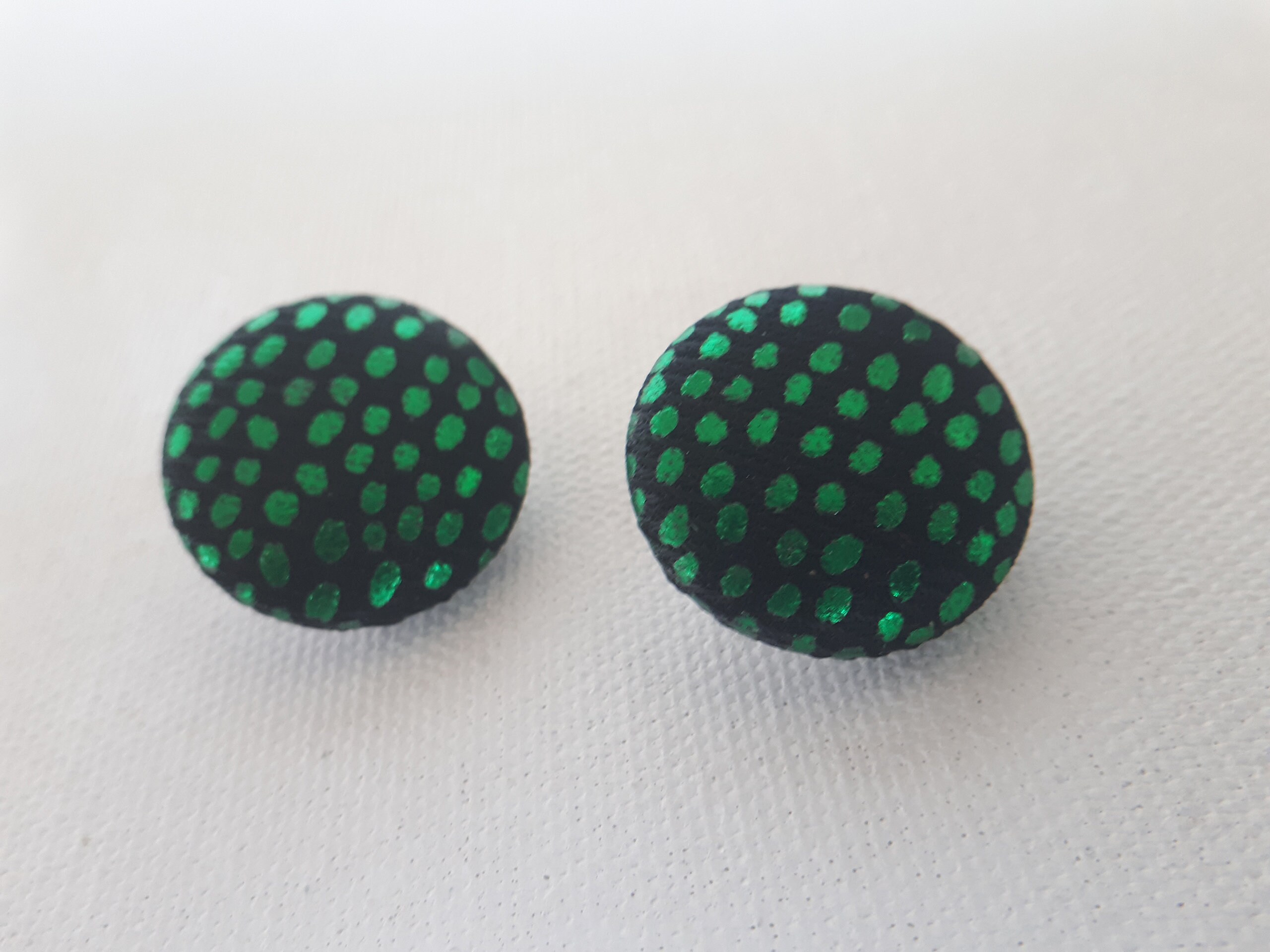 Vintage Green and Black Clip On Earrings / Statement Earrings Etsy