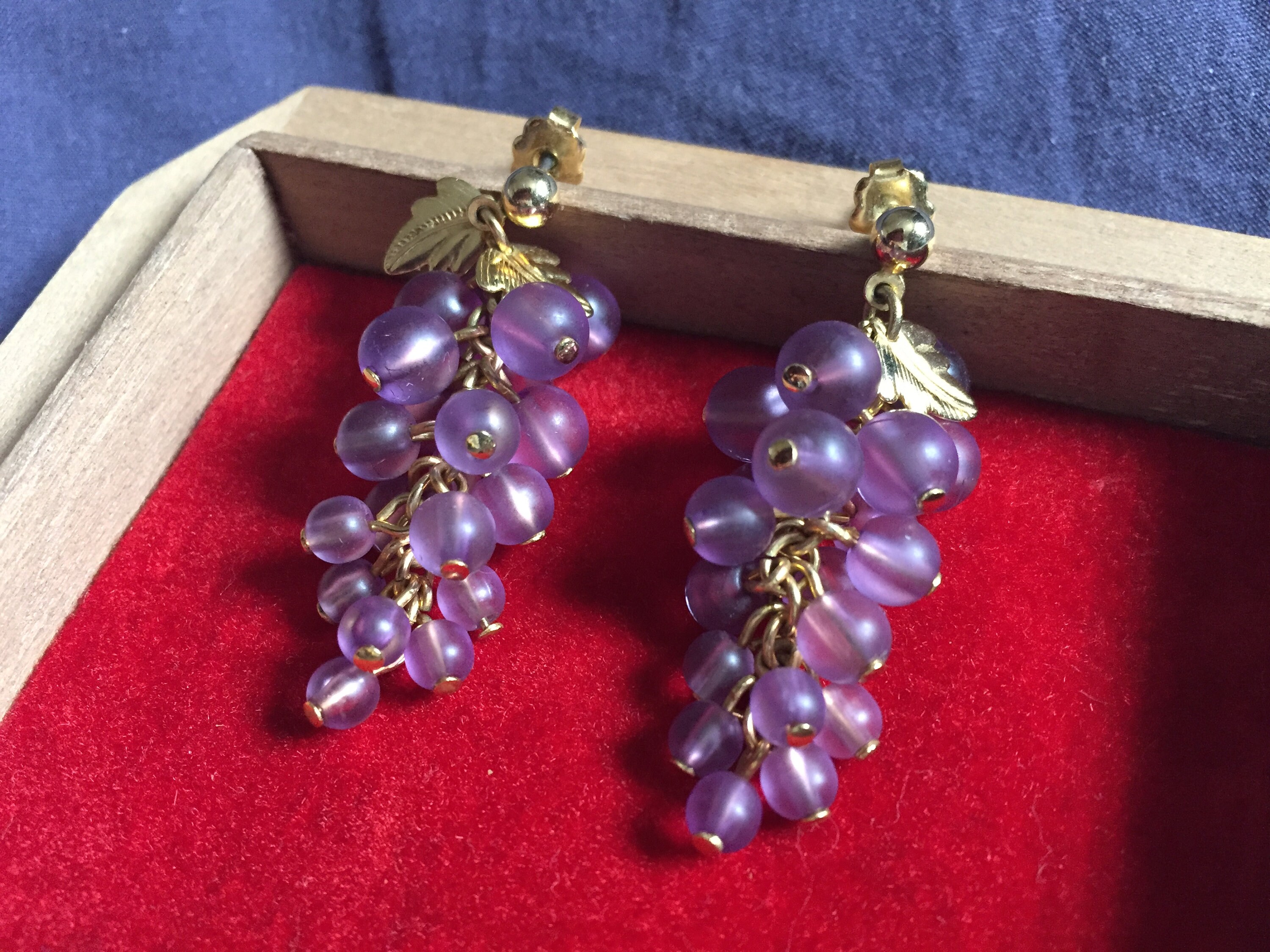 Grape Bunch Earrings / Kitschy Jewelry Novelty Jewelry for Etsy