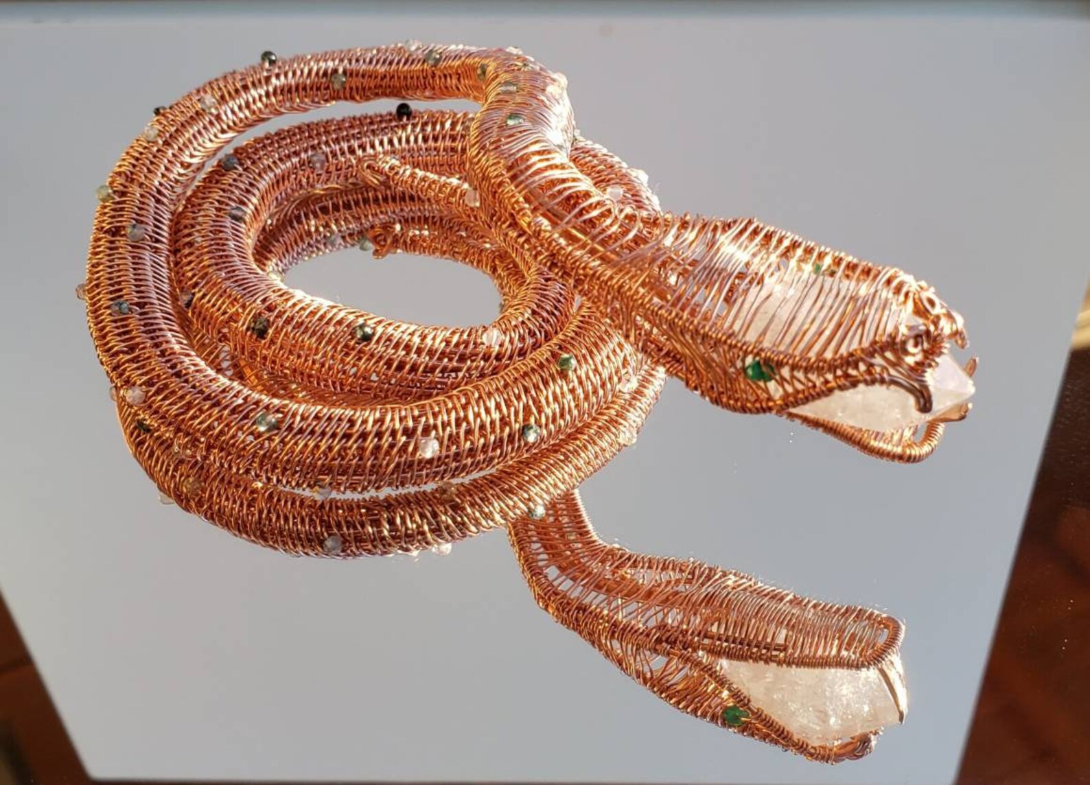 Copper Wire Snake Sculpture OOAK Copper Wire Art. Snake Totem Etsy