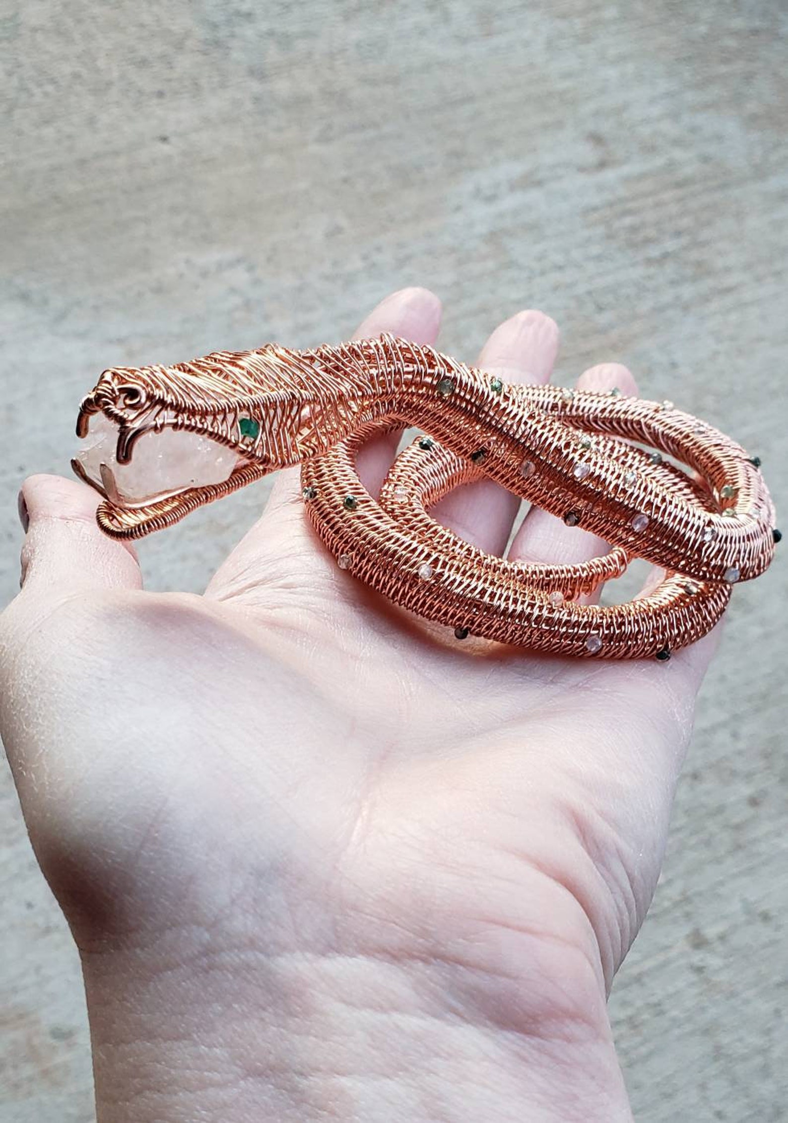 Copper Wire Snake Sculpture OOAK Copper Wire Art. Snake Totem Etsy