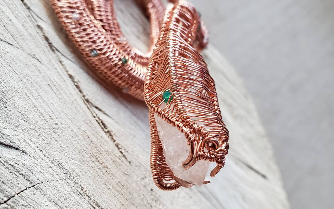 Copper Wire Snake Sculpture OOAK Copper Wire Art. Snake Totem Etsy