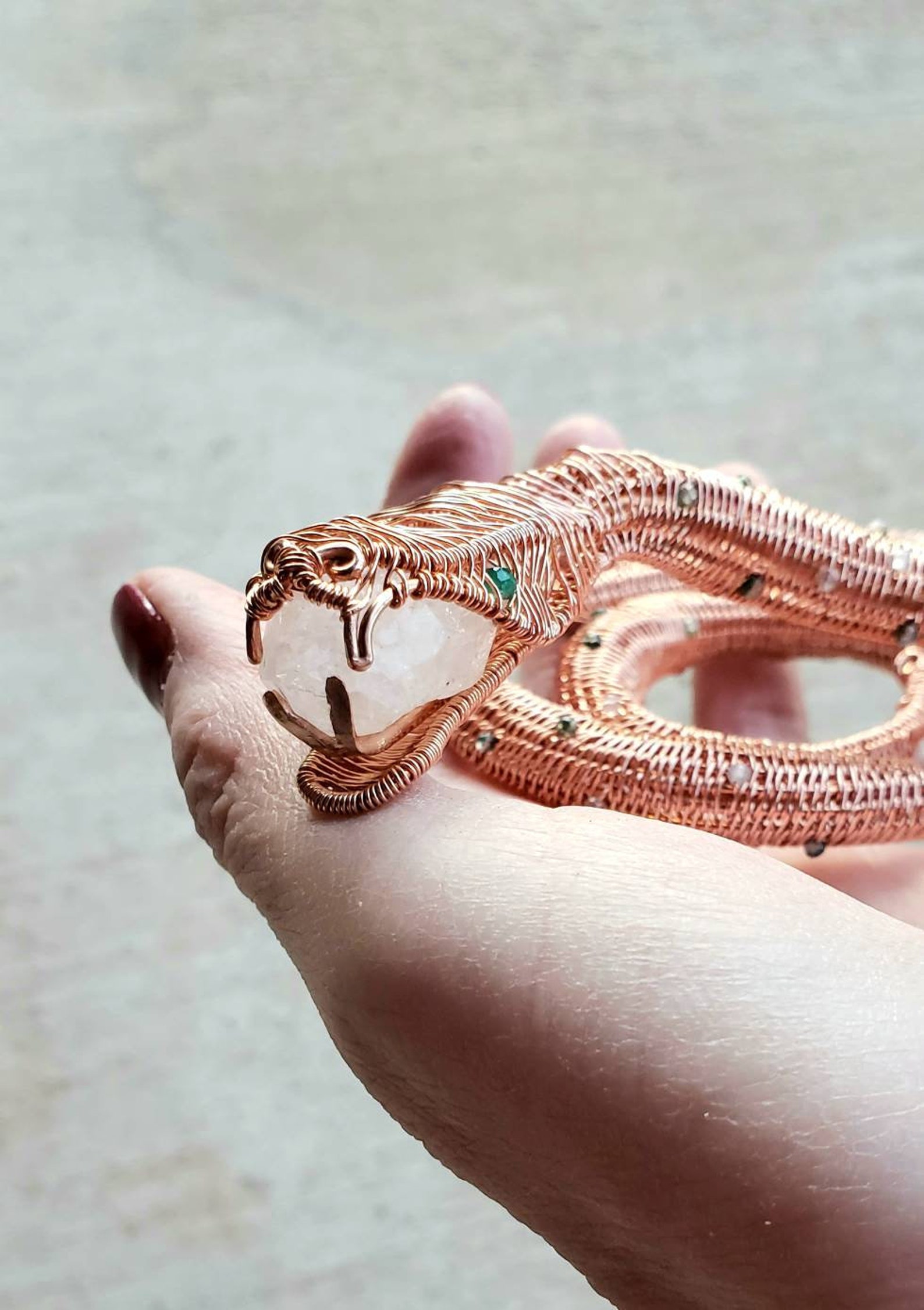 Copper Wire Snake Sculpture OOAK Copper Wire Art. Snake Totem Etsy