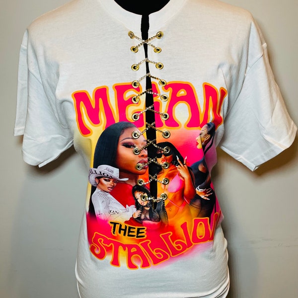 Vintage Megan Thee Stallion Shirt, Megan Thee Stallion Shirt, Retro Megan Thee Stallion Shirt, 90s Rapper Gift, Bootleg Tshirt, Lace up