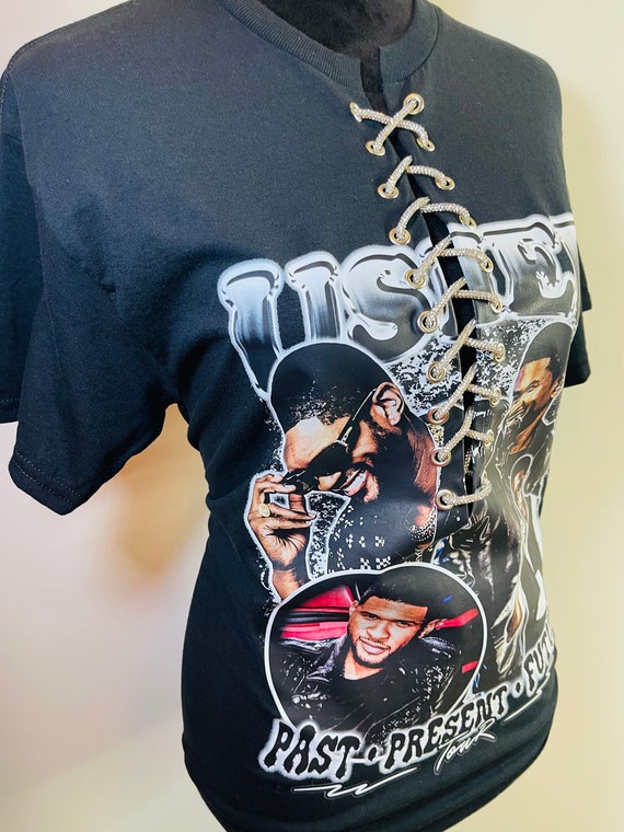 lace up graphic t shirt