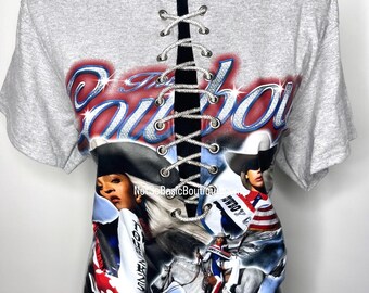 Beyonce Cowboy Carter T-Shirt | Lace Up Concert Merch