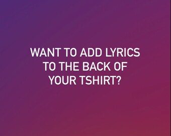 Add Lyrics to the Back
