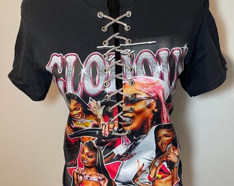 Glorilla tshirts | Glorilla concert merch | Glorilla 2025 tour | Glorilla concert  | gifts for Glorilla fans, lace up tshirt, Glorious Tour