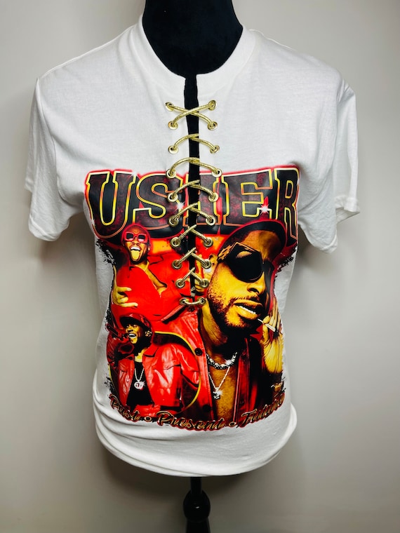 Customized Lace up Limited Rapper Usher Shirt, Vintage Usher 90s