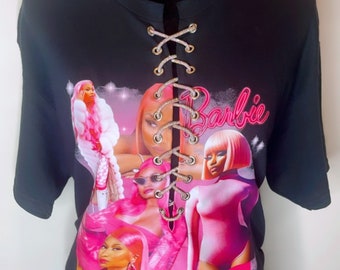Limited Nicki Minaj Pink Friday 2 Tour Shirt, Retro Nicki Minaj World Shirt, Gag City Shirt, Barbie, Nicki Minaj Tshirt, Lace up