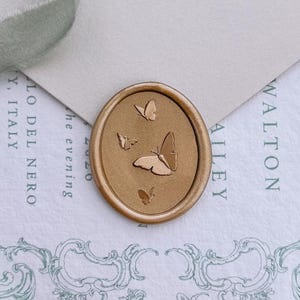 3D Schmetterlinge Oval Wachs Siegel Stempel: Hochzeitseinladungen Umschlag Siegel