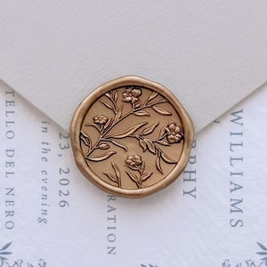 3D Floral Wax Seal Stamp, Flower Wax Seal, Wax Seal for Wedding Invitations, Envelope Wax Stamp, Sealing Wax Stamp