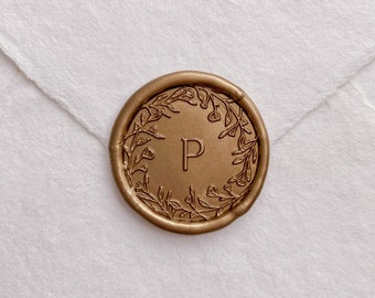 Single Initial Floral Wax Seal Stamp, Stationery Wax Seal Stamp, Custom Sealing Stamp