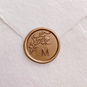 Cachet de cire personnalisé, Cachet de cire personnalisé pour faire-part de mariage, Cachet de cire pour logo personnalisé, Cachet de cire initiale monogramme floral