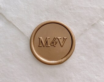 Modern Typeface Monogram Wax Seal Stamp, Wedding Invitation Wax Seal Stamp, Initials Seal Stamp