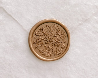 Winter Garden Wax Seal Stamp, Wedding Invitation Wax Seal Stamp, Christmas Wax Stamp, Journal Wax Seal, Envelope Seal Stamp