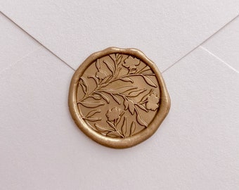 Floral Silhouette Wax Stamp, Wedding Invitation Wax Seal Stamp, Envelope Seal Stamp