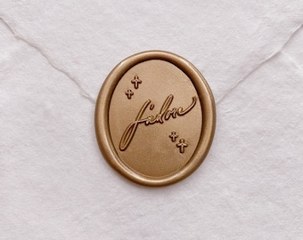 J'adore Oval Wax Seal Stamp, Envelope Seal Stamp, Letter Wax Stamp