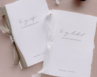 Wedding Love Letters Vow Books Set of 2, Personalized Vows To My Husband, Silk Ribbon, Wedding Gift, Engagement Gift, Bridal Shower Gift