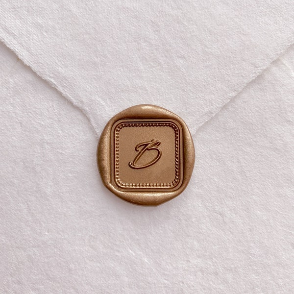 Mini Square Single Initial Wax Seal Stamp, Wedding Invitation Wax Seal Stamp, Custom Sealing Stamp, Initials Seal Stamp